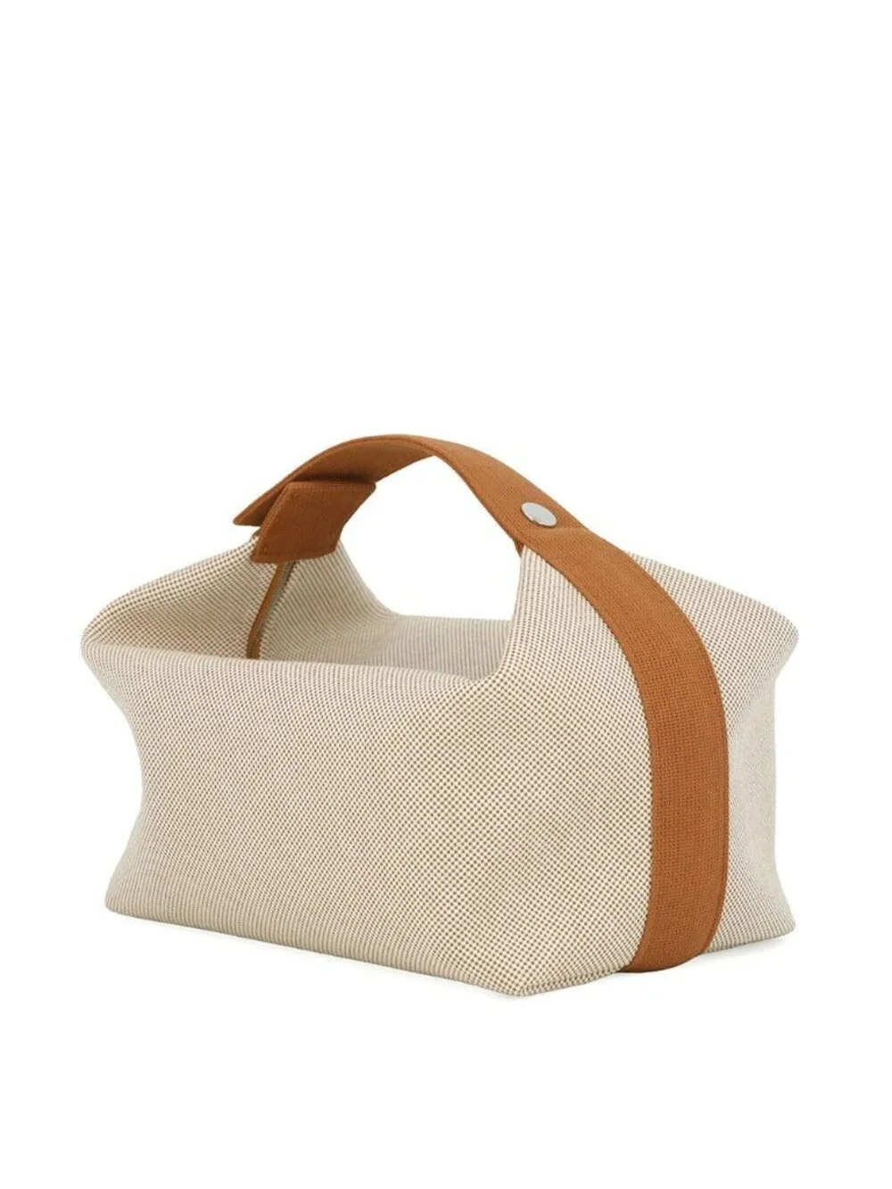Hermes Pouch Bride-a-Brac GM Cabriole Biscuit Silver Canvas